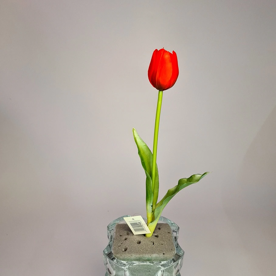 Tulipan sztuczny czerwony silikonowy